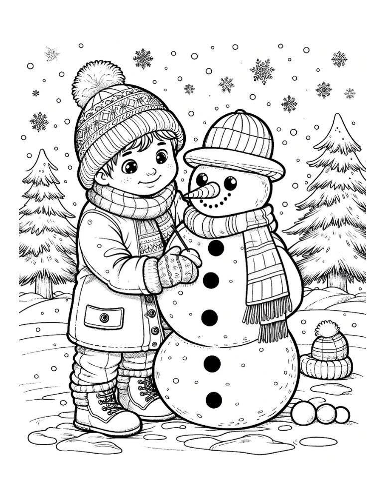 Free winter coloring pages for kids