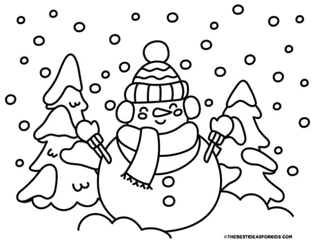 Snowman coloring pages free printables