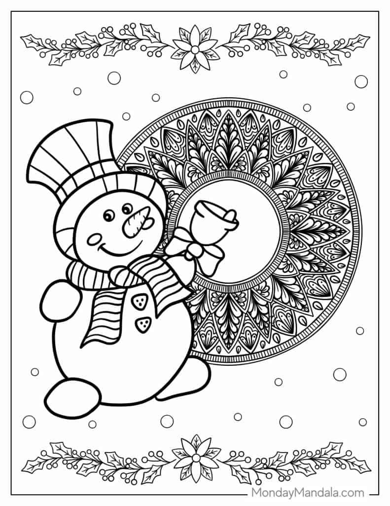 Snowman coloring pages free pdf printables