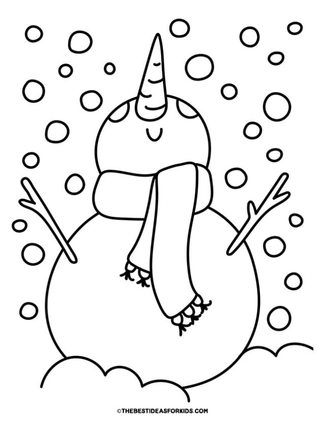 Snowman coloring pages free printables