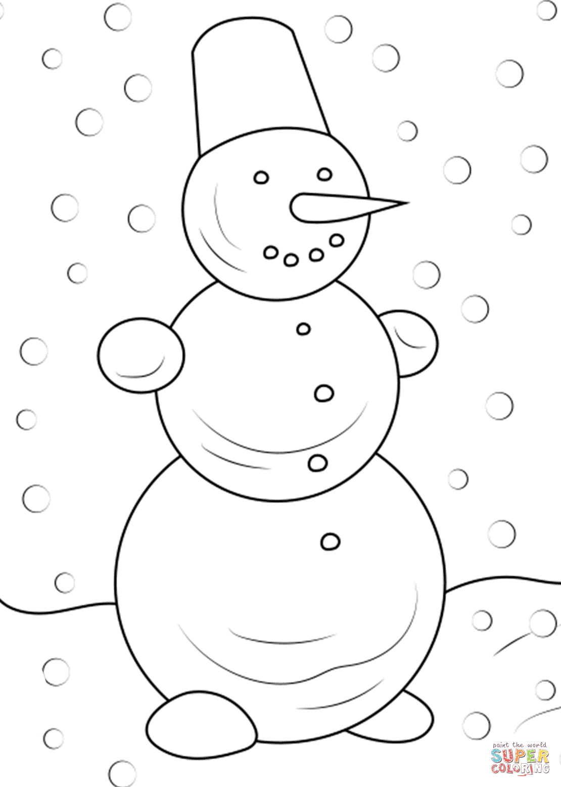 Snowman coloring page free printable coloring pages