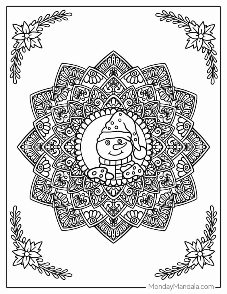 Snowman coloring pages free pdf printables