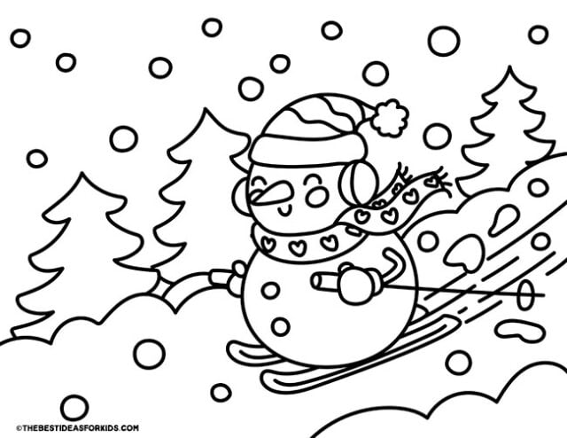 Snowman coloring pages free printables