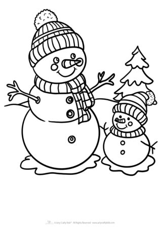 Printable snowman coloring pages for winter fun