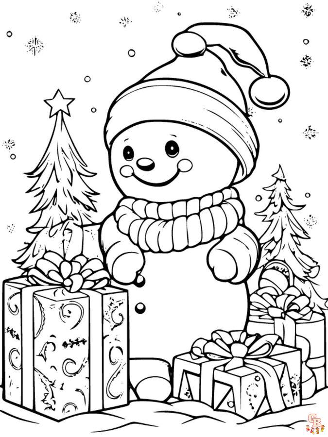 Snowman coloring pages printable and free for kids