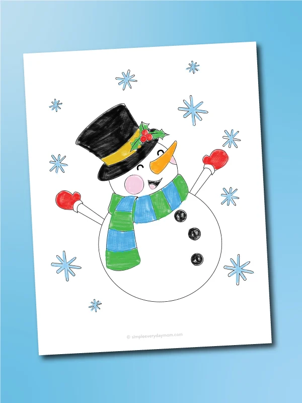 Free printable snowman coloring pages