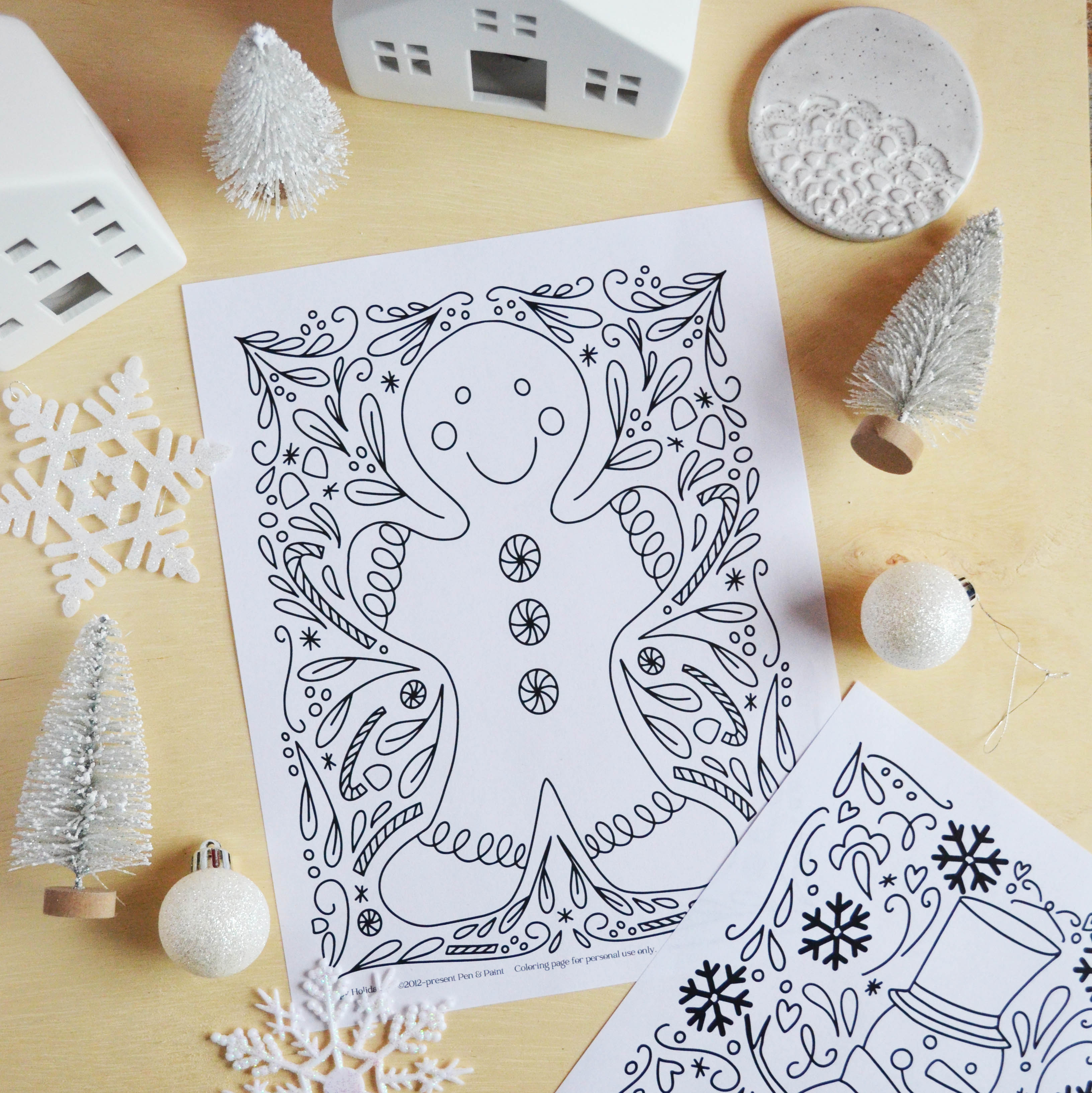 Gingerbread coloring page