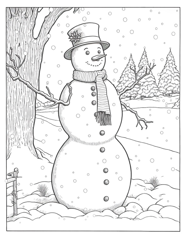 Snowman coloring pages