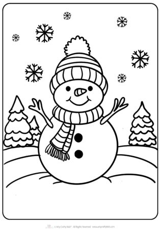 Printable snowman coloring pages for winter fun