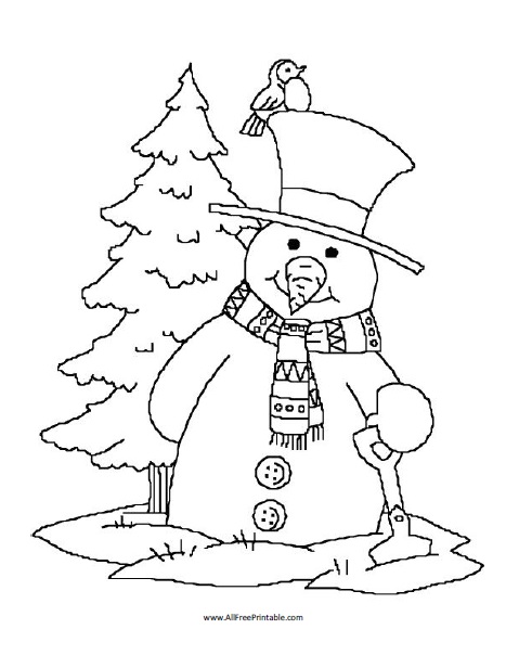 Snowman coloring page â free printable