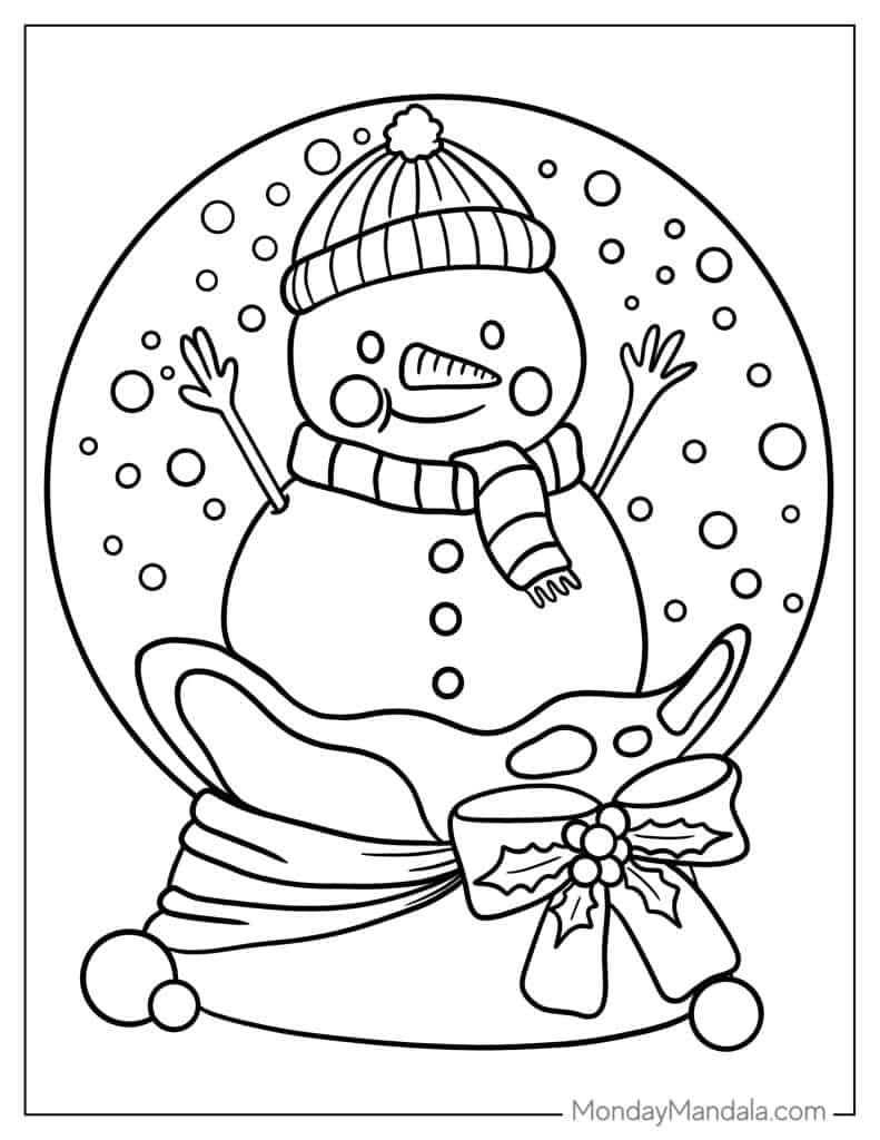 Snowman coloring pages free pdf printables