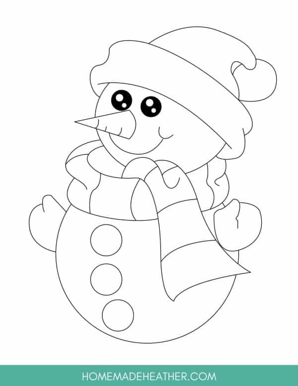 Free printable snowman coloring pages homemade heather