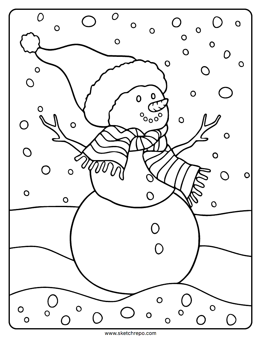 Snowman coloring pages â sketch repo