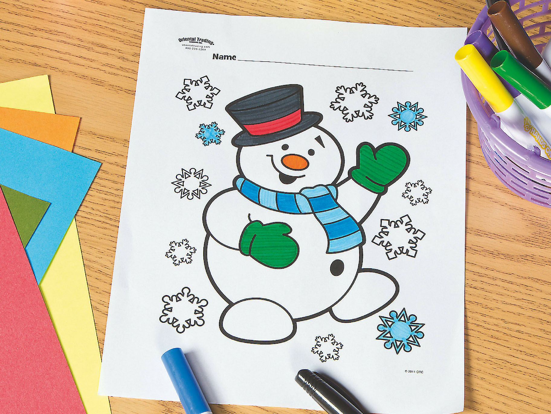 Snowman free printable coloring page