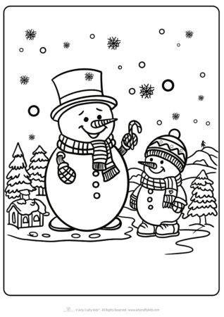 Printable snowman coloring pages for winter fun