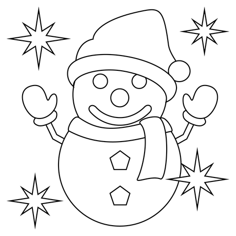 Snowman coloring page free printable coloring pages