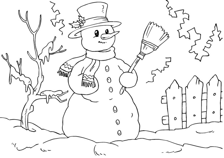 Coloring page snowman