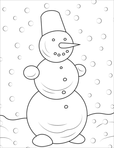 Snowman coloring page free printable coloring pages