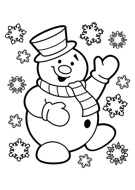 Coloring page snowman