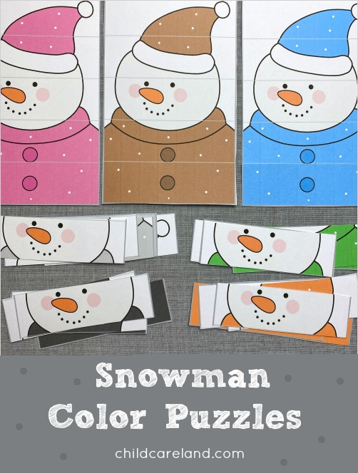 Snowman color puzzles