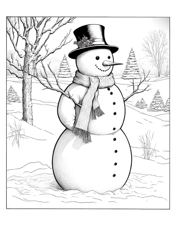 Snowman coloring pages