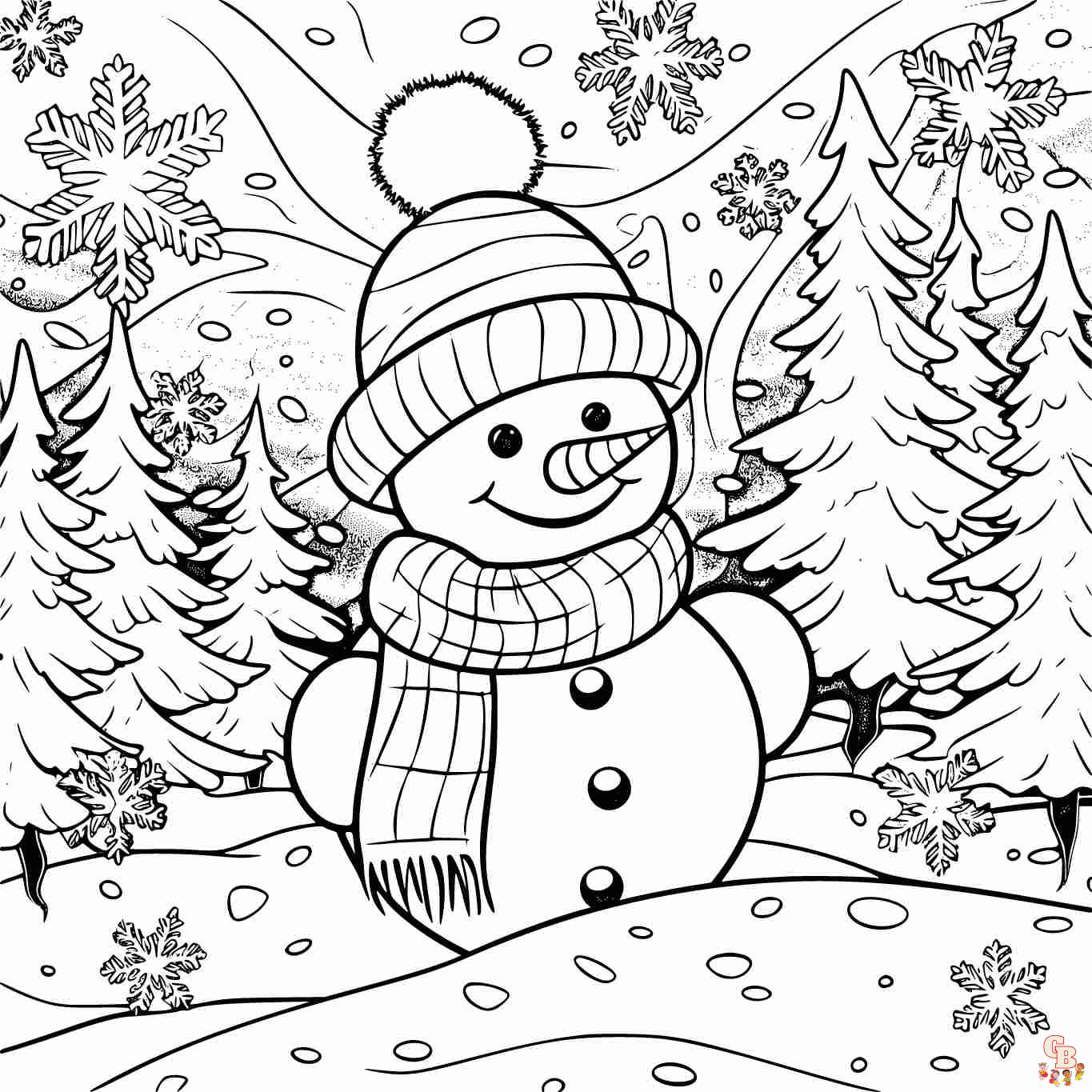 Snowman coloring pages printable and free for kids