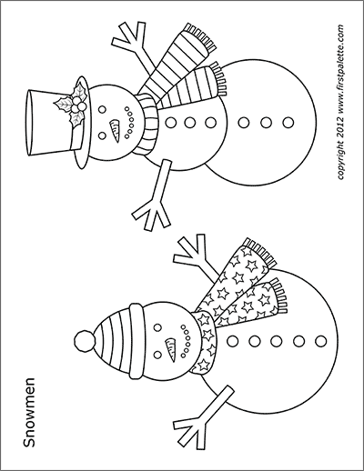 Snowman free printable templates coloring pages