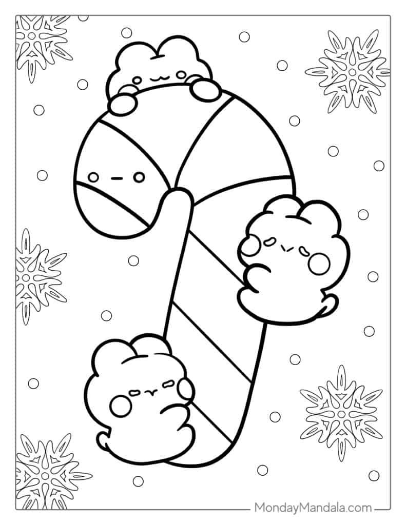 Candy cane coloring pages free pdf printables