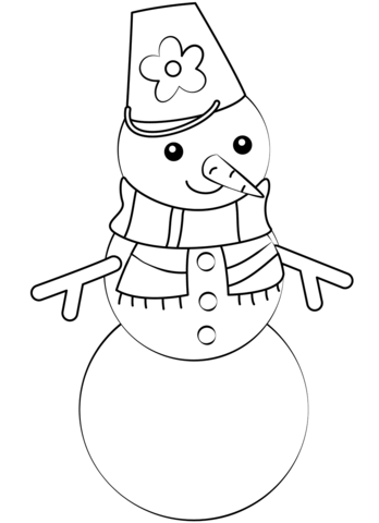 Snowman coloring page free printable coloring pages