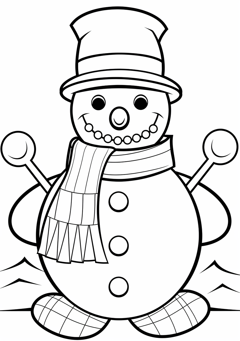 Simple snowman coloring s for kids