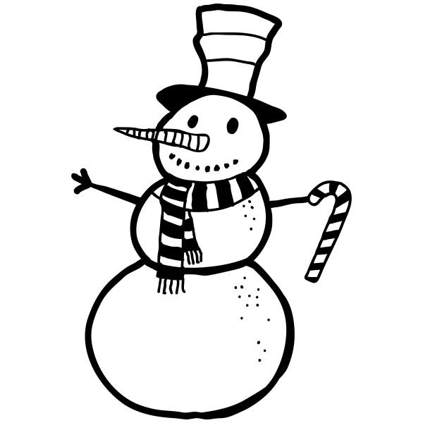 Snowman candy cane craft stamp