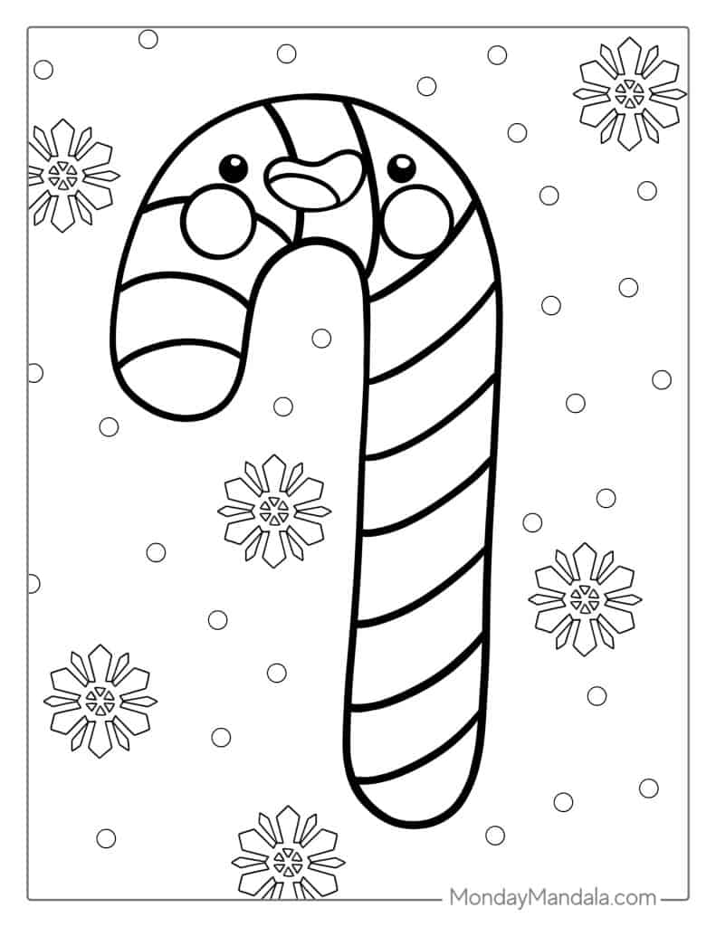 Candy cane coloring pages free pdf printables