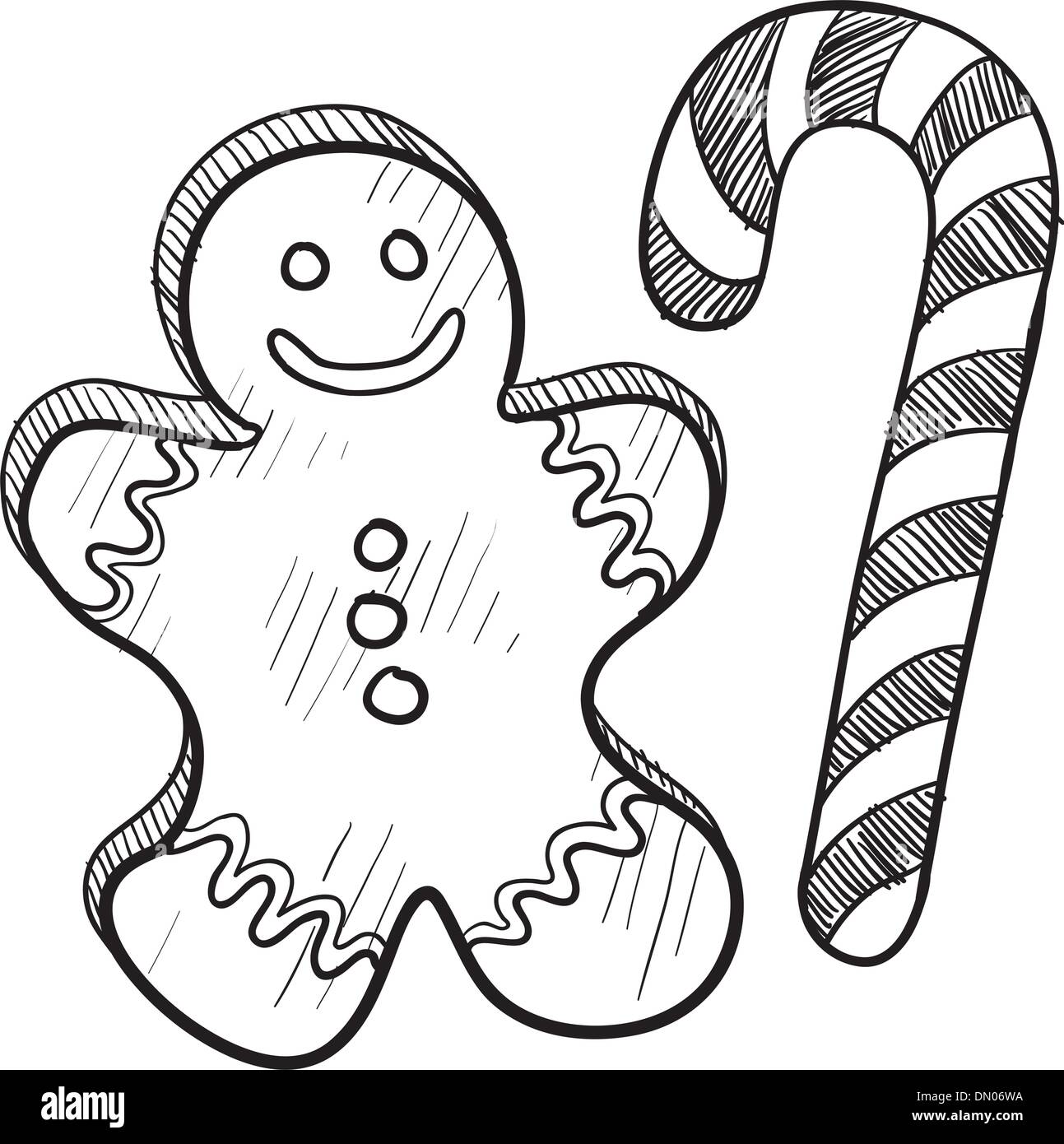 Gingerbread man candy cane hi