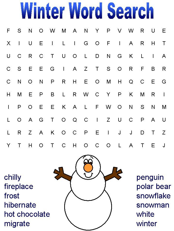 Winter word search for kids winter words winter word search winter crafts for kids