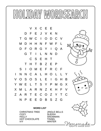 Best free printable christmas word search puzzles for kids