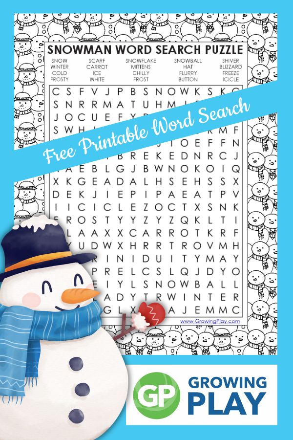 Snowman word search