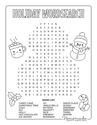 Best free printable christmas word search puzzles for kids