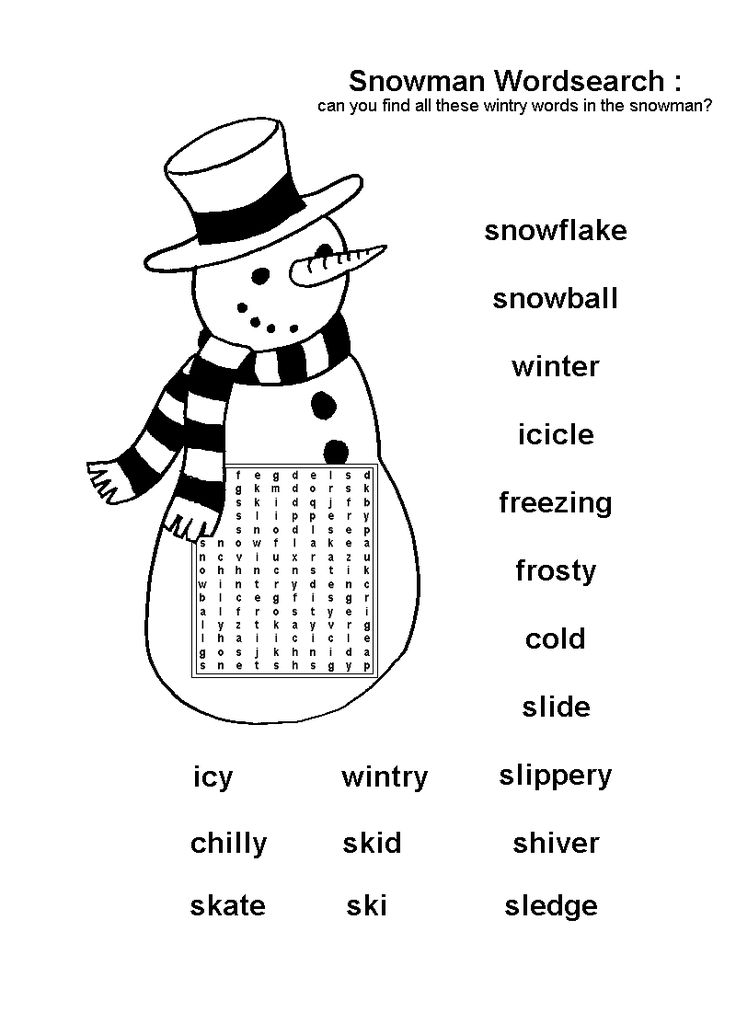 Snowman word search christmas word search christmas words printable snowman