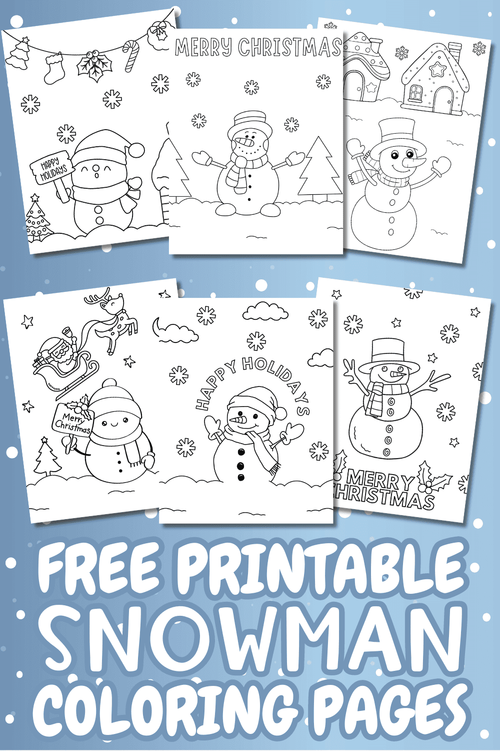 Free printable snowman coloring pages for kids