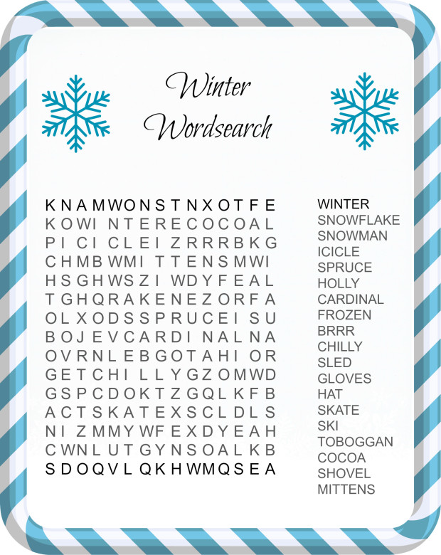 Winter word search