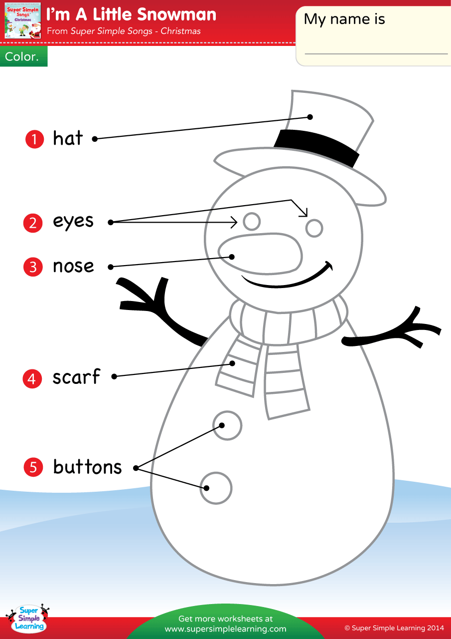 Im a little snowman worksheet