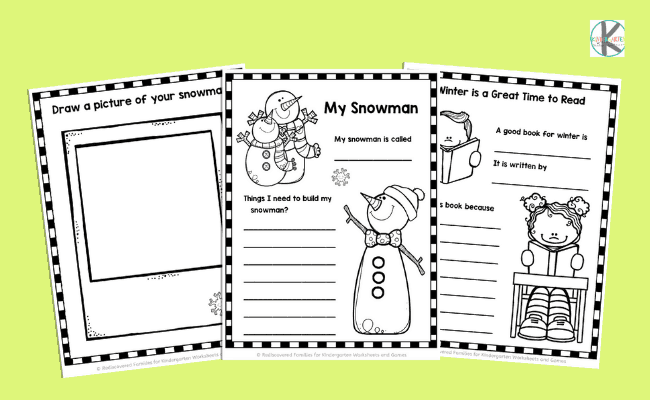 Âï free winter writing prompts worksheets for kindergarten