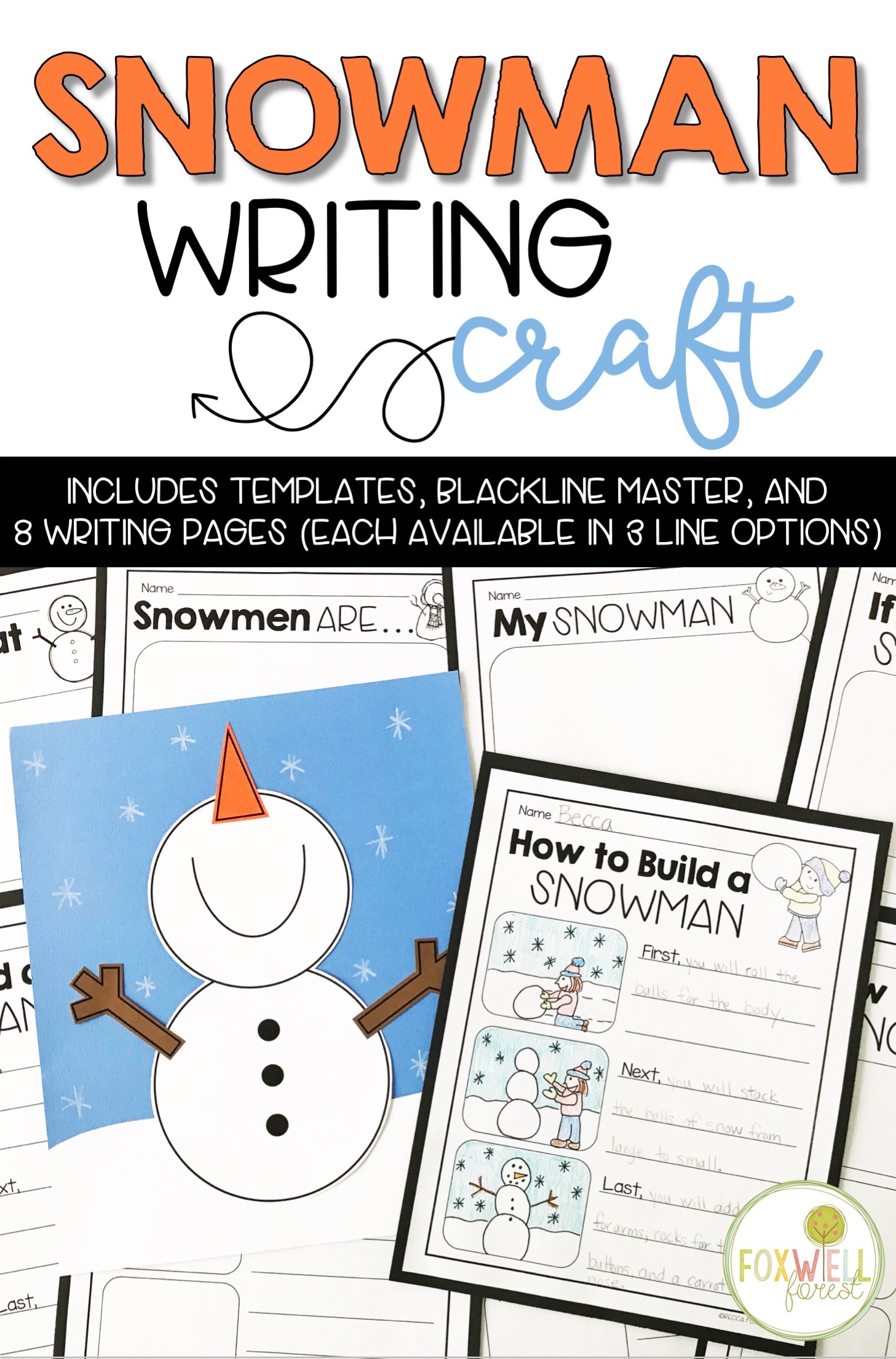 Snowman writing craft