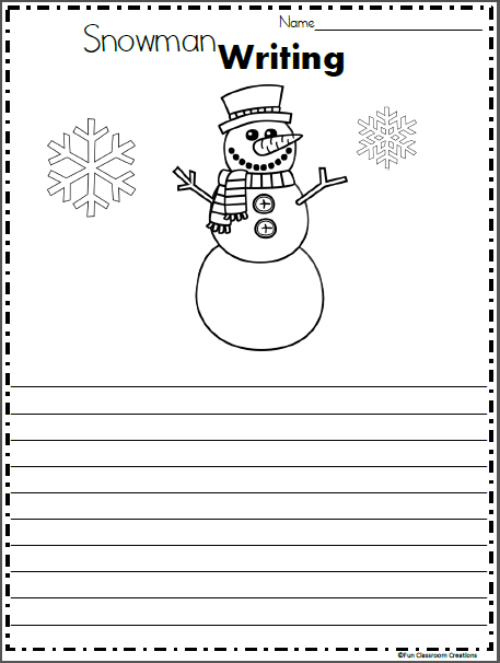 Free snowman writing templates made by teachers