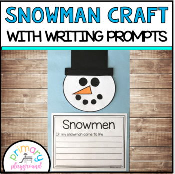 Snowman craft with writing promptspages