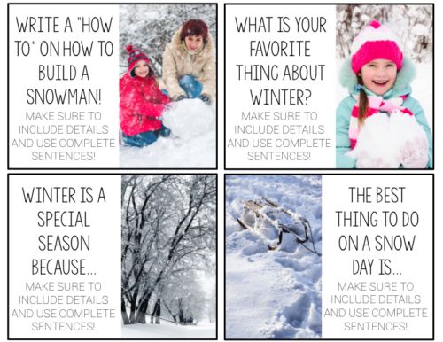 Winter writing prompts digital real photos