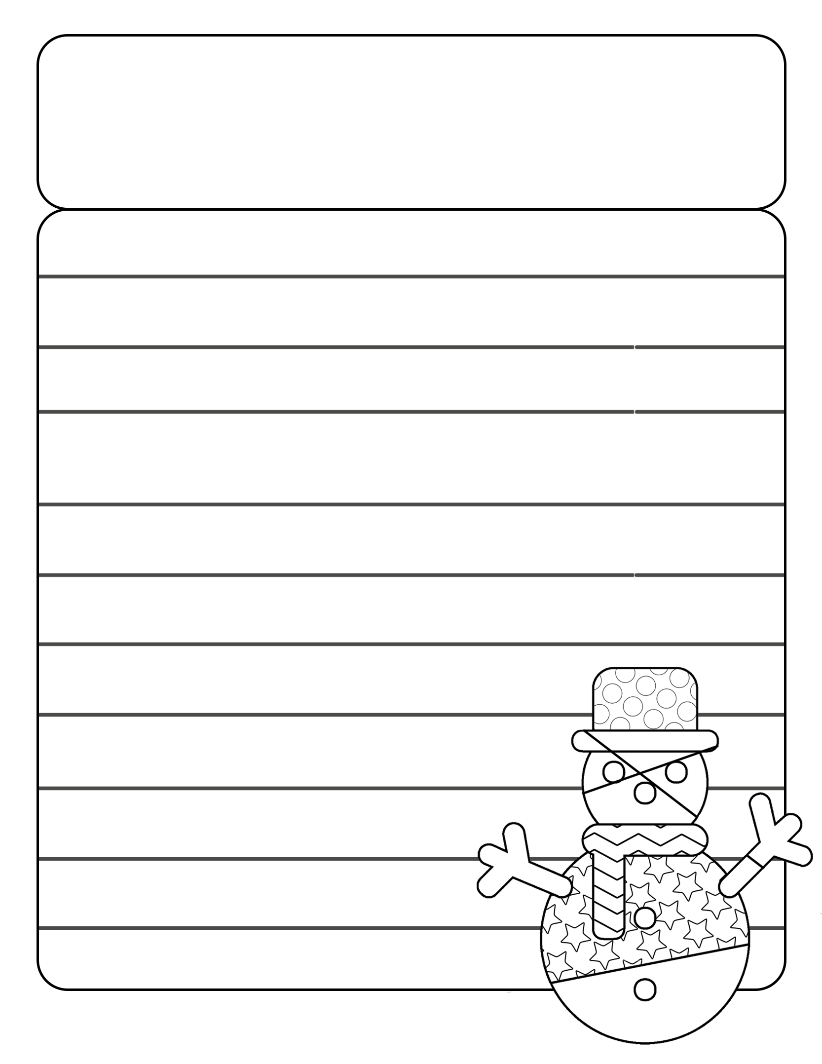 Snowman writing prompt free printable papercraft templates