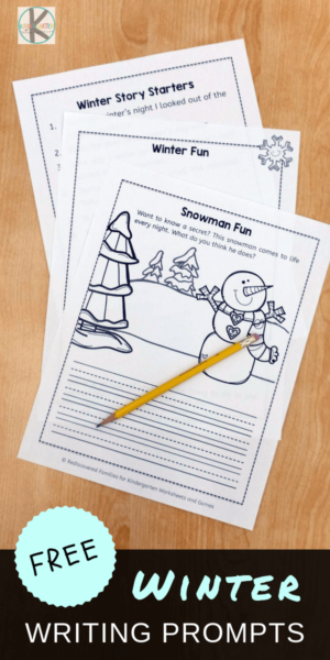 Free winter writing prompts kindergarten