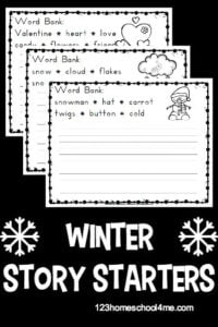 Âïï free printable winter story starters and writing prompts