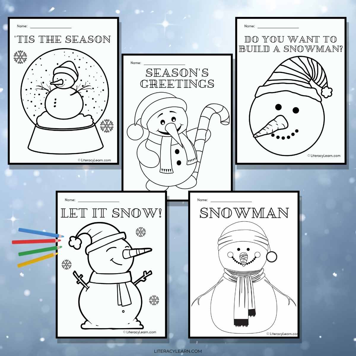 Snowman coloring sheets